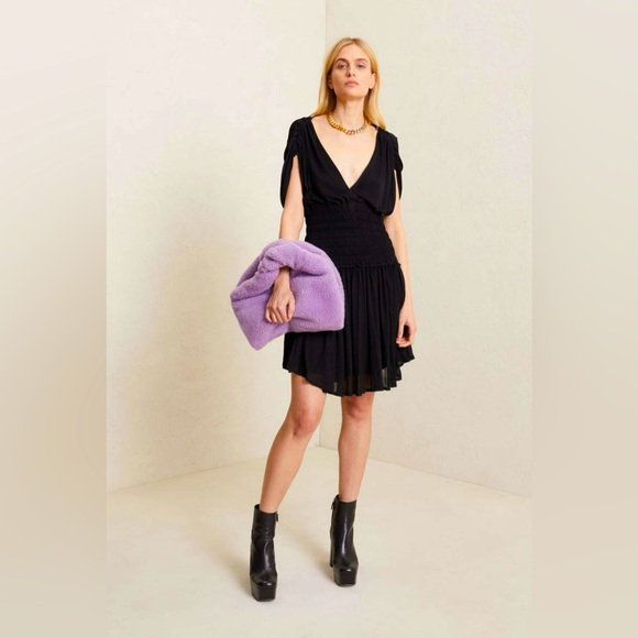 NWT A.L.C. Paloma Faux Fur Sherpa Bag in Deep Lilac